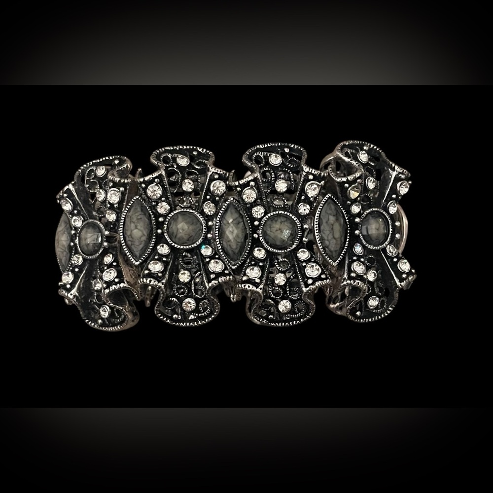 Elegant Silver and Black Bracelet